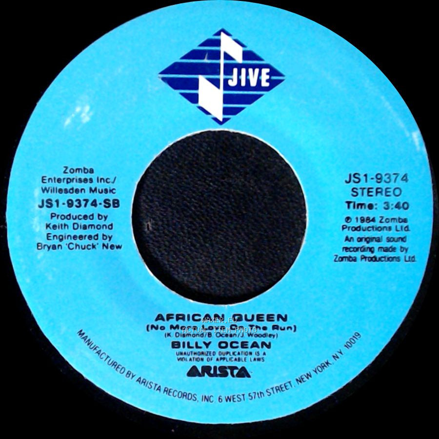 Billy Ocean - Mystery Lady / African Queen (No More Love On The Run) side B