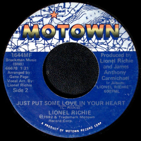 Lionel Richie - Truly / Just Put Some Love In Your Heart side B