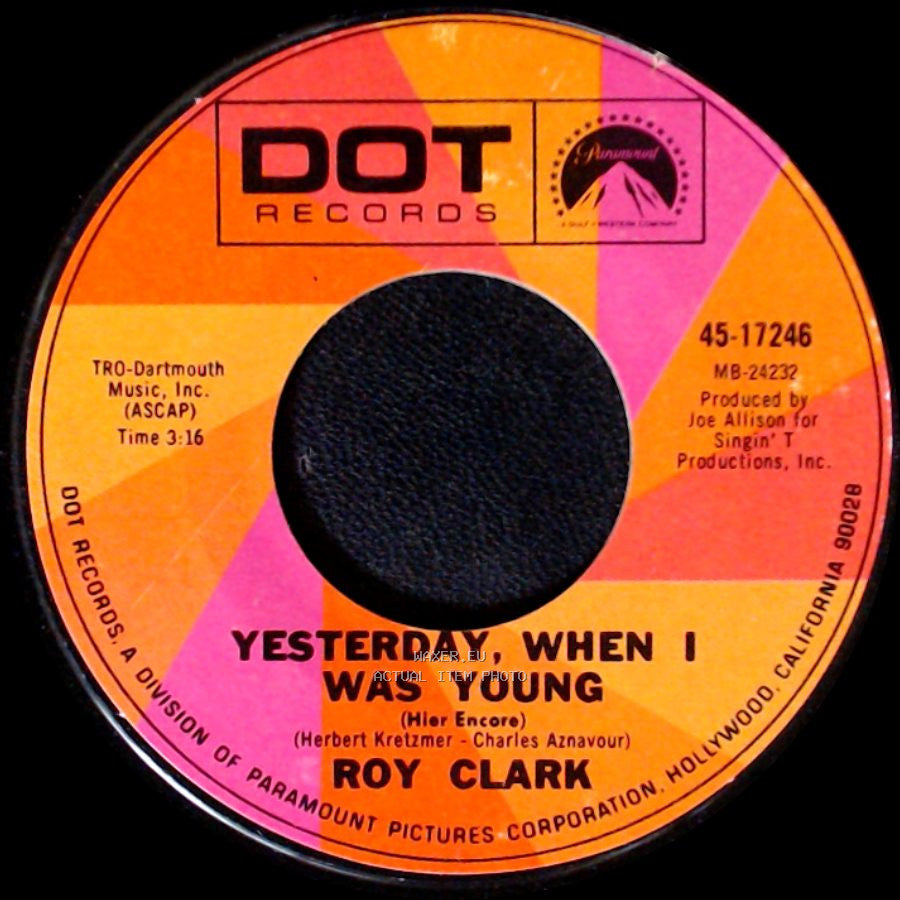 Roy Clark - Just Another Man / Yesterday, When I Was Young side B