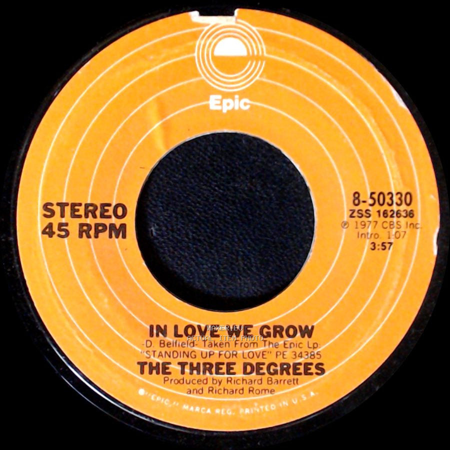 The Three Degrees - In Love We Grow / Standing Up For Love side A