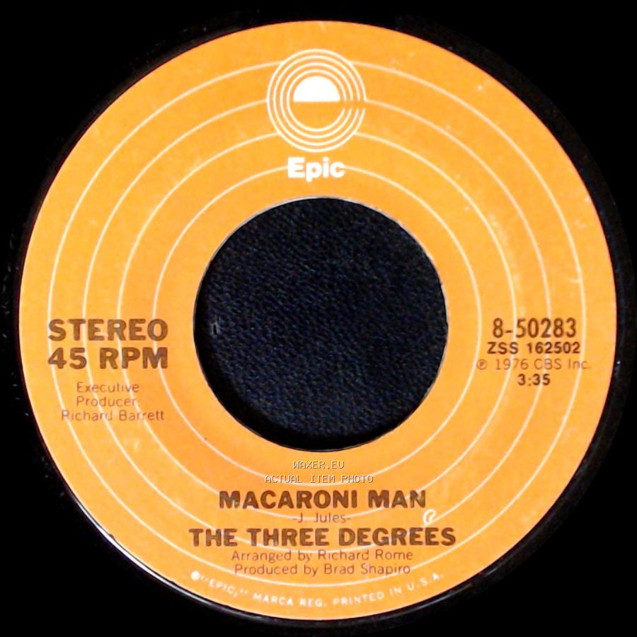 The Three Degrees - Macaroni Man / What I Did For Love side A