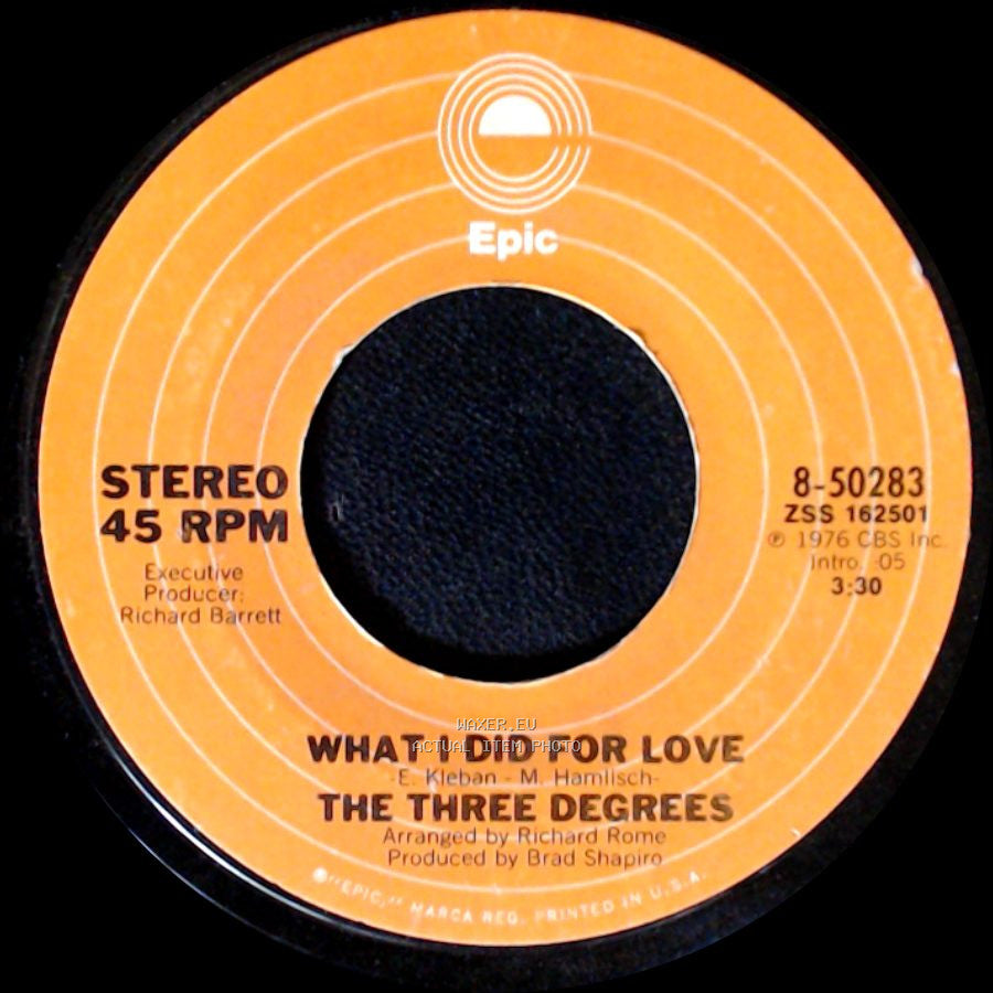 The Three Degrees - Macaroni Man / What I Did For Love side B
