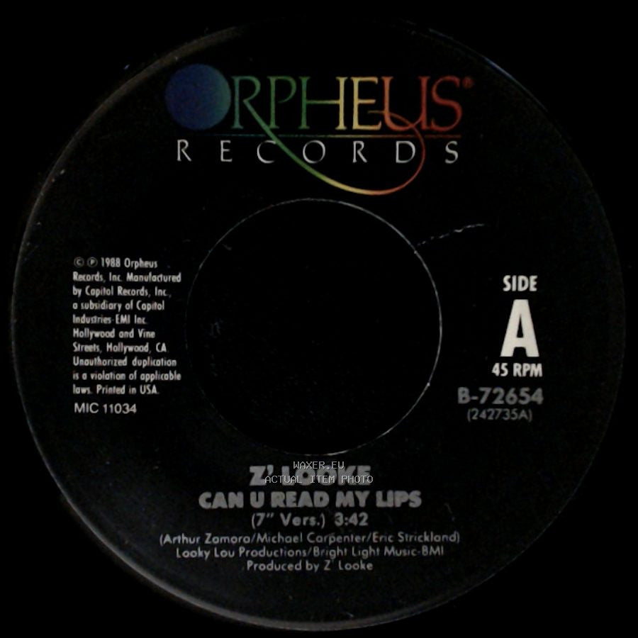 Z' Looke - Can U Read My Lips / Can U Read My Lips side A