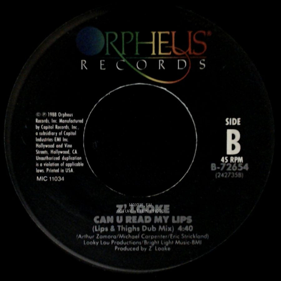 Z' Looke - Can U Read My Lips / Can U Read My Lips side B