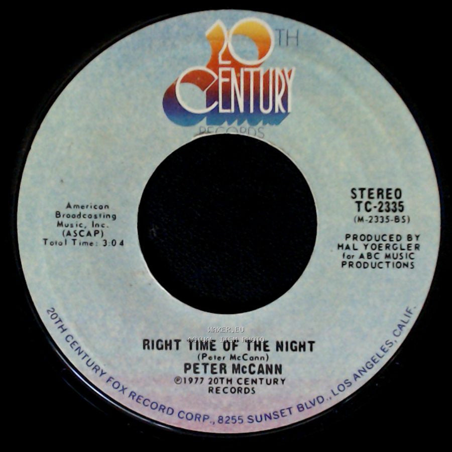 Peter Mccann - Do You Wanna Make Love / Right Time Of The Night side B