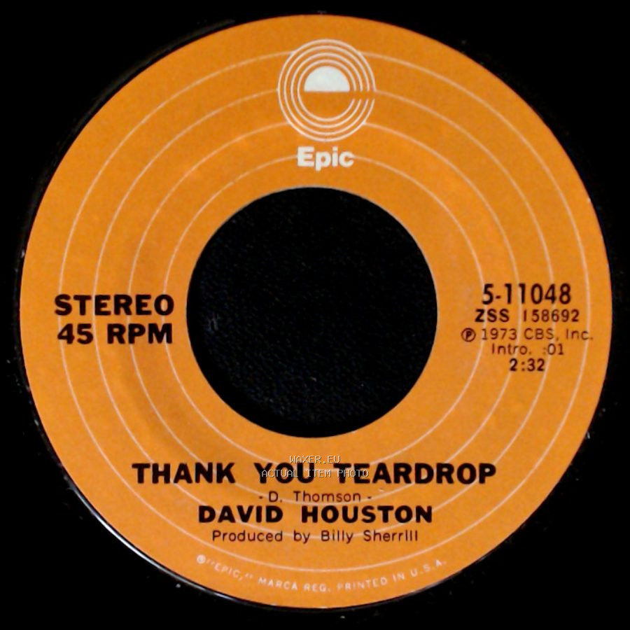 David Houston - Thank You Teardrop / The Lady Of The Night side A