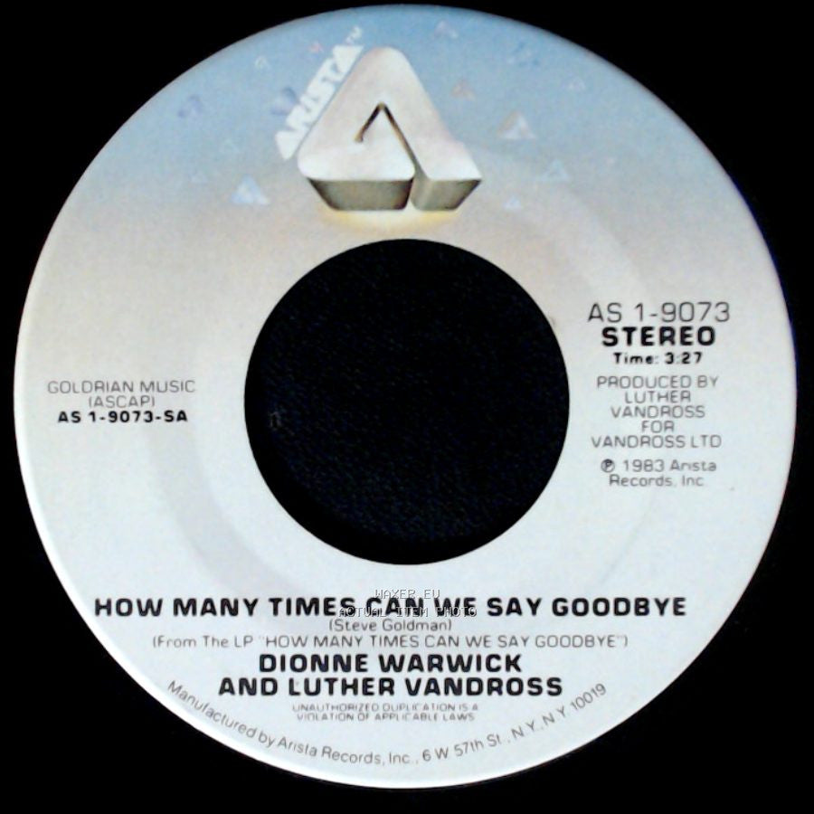 Dionne Warwick / Dionne Warwick And Luther Vandross - What Can A Miracle Do / How Many Times Can We Say Goodbye side B
