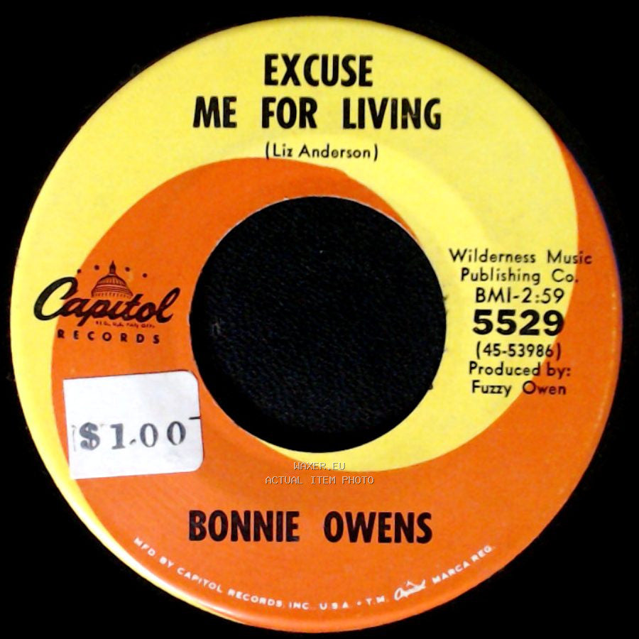 Bonnie Owens - Excuse Me For Living / Souvenirs side A