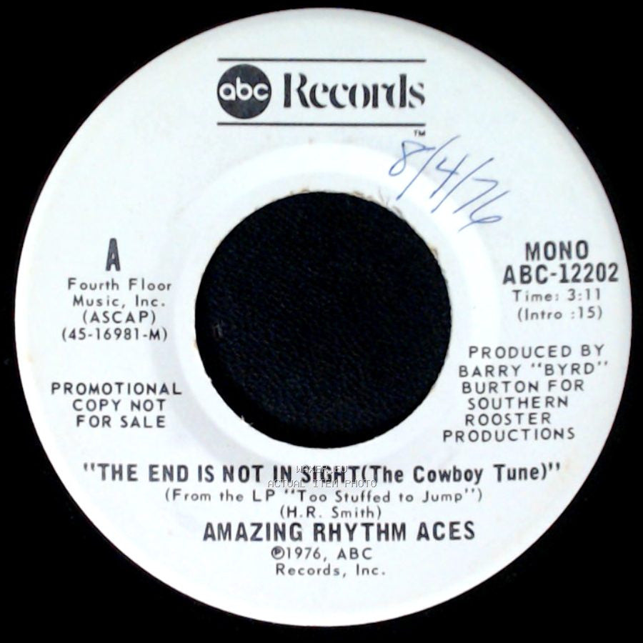 Amazing Rhythm Aces - The End Is Not In Sight (The Cowboy Tune) / The End Is Not In Sight (The Cowboy Tune) side A