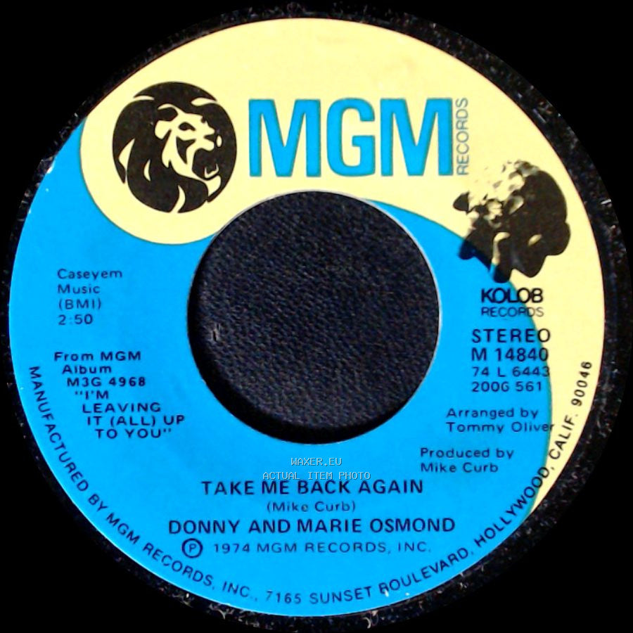 Donny And Marie Osmond - Take Me Back Again / Deep Purple side A
