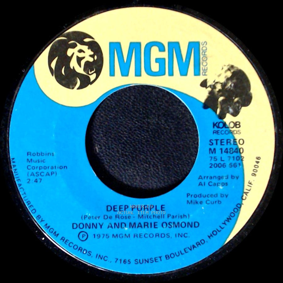 Donny And Marie Osmond - Take Me Back Again / Deep Purple side B