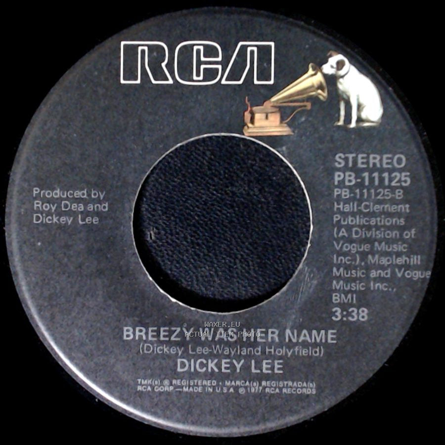 Dickey Lee - Peanut Butter / Breezy Was Her Name side B