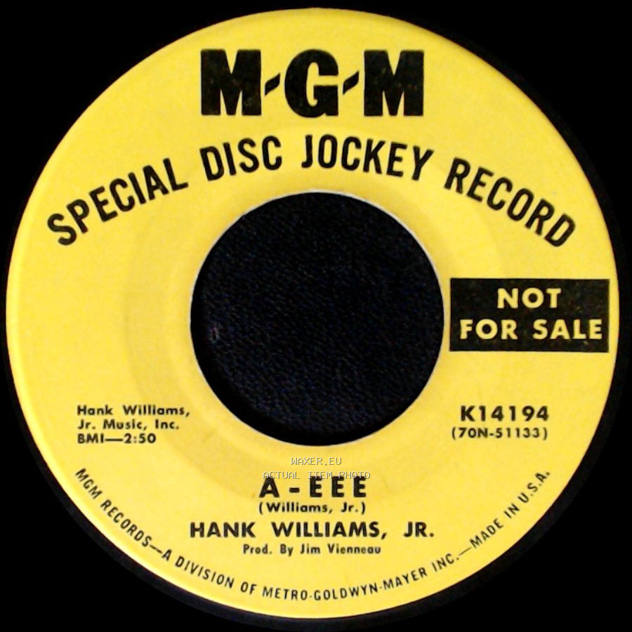 Hank Williams, Jr. With The Mike Curb Congregation / Hank Williams, Jr. - Rainin' In My Heart / Eee side B