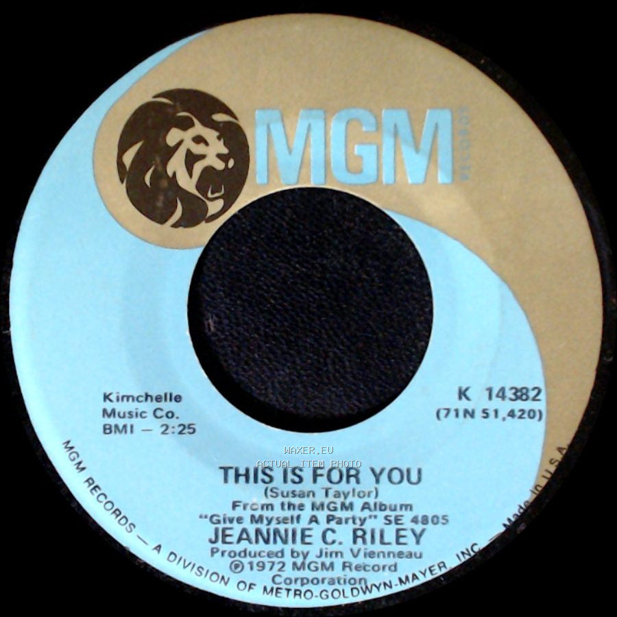 Jeannie C. Riley - Good Morning Country Rain / This Is For You side B