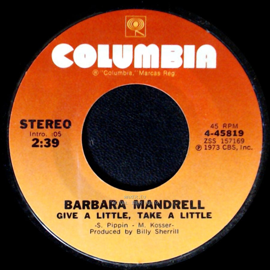 Barbara Mandrell - Ain't It Good / Give A Little, Take A Little side B