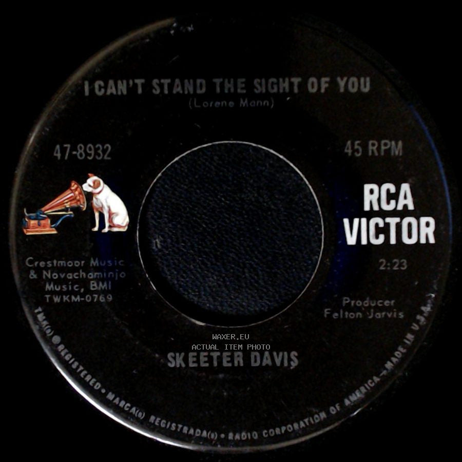 Skeeter Davis - Goin' Down The Road (Feelin' Bad) / I Can't Stand The Sight Of You side B