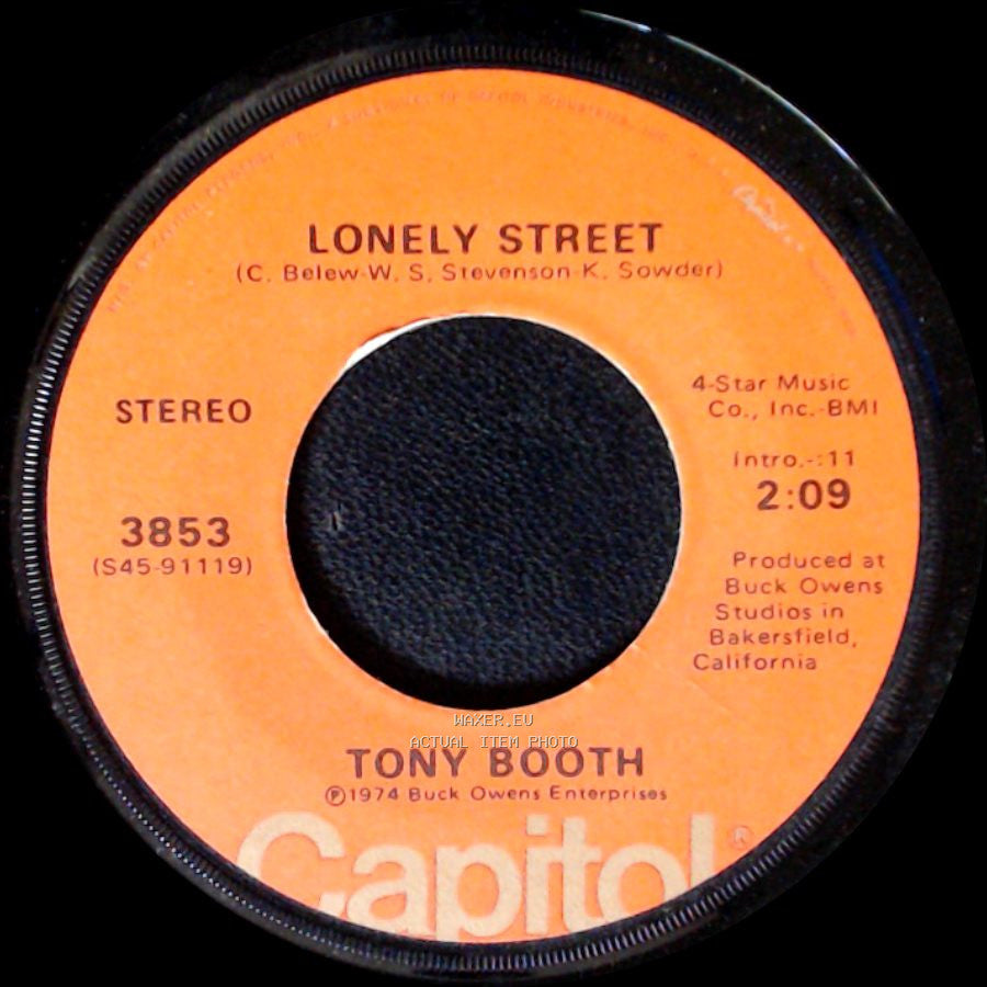 Tony Booth - It Never Will Be Over For Me / Lonely Street side B