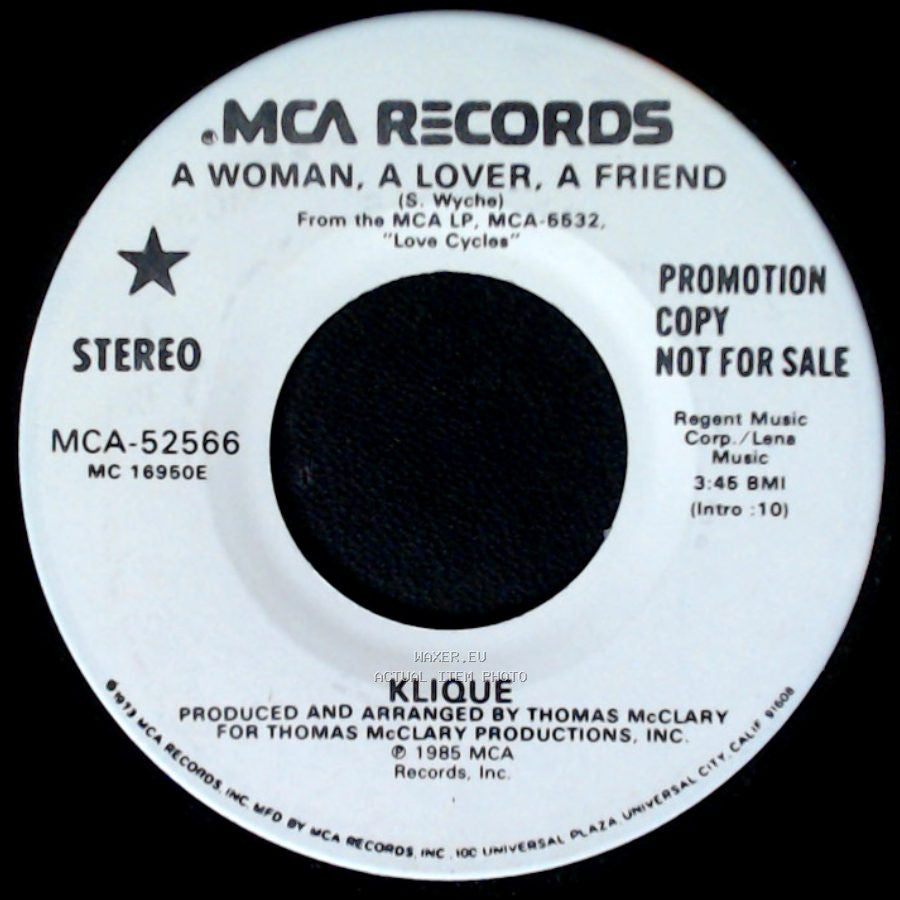 Klique - A Woman, A Lover, A Friend / A Woman, A Lover, A Friend side B