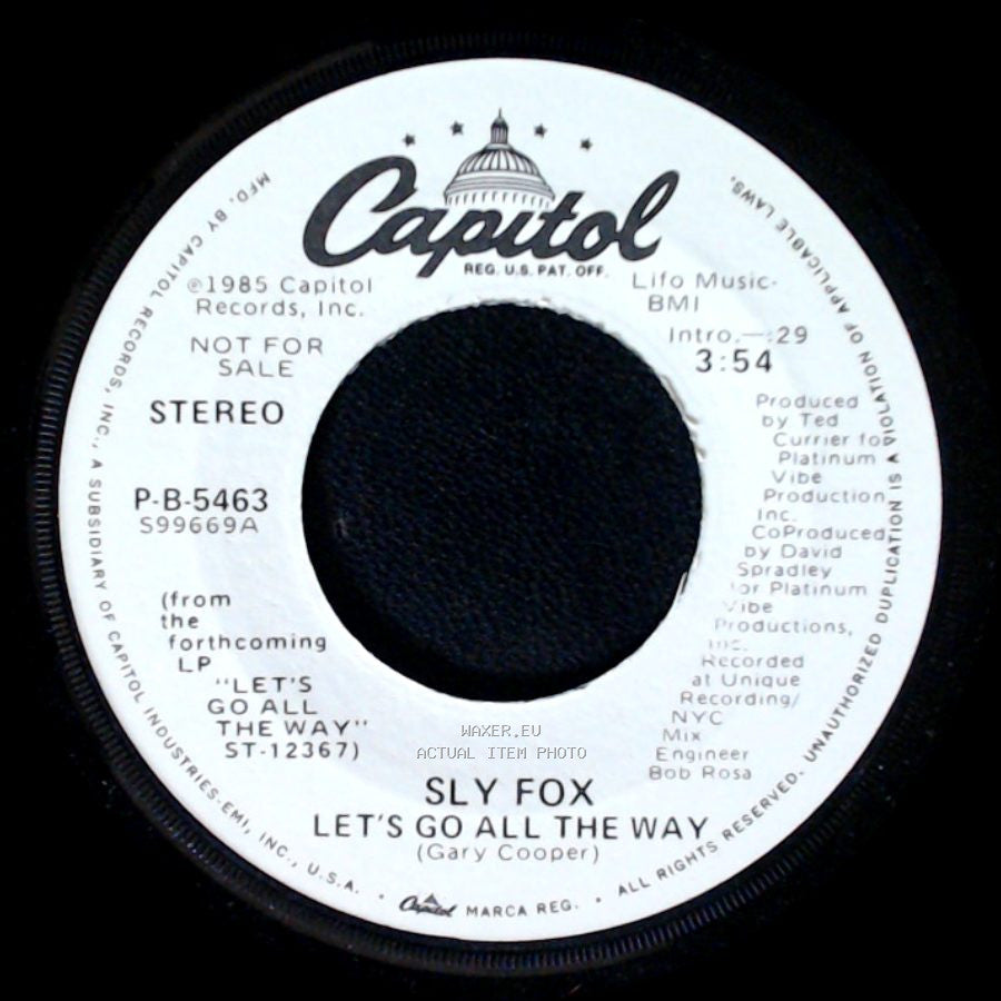 Sly Fox - Let's Go All The Way / Let's Go All The Way side B