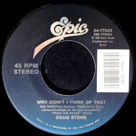 Doug Stone - This Empty House / Why Didn't I Think Of That side B