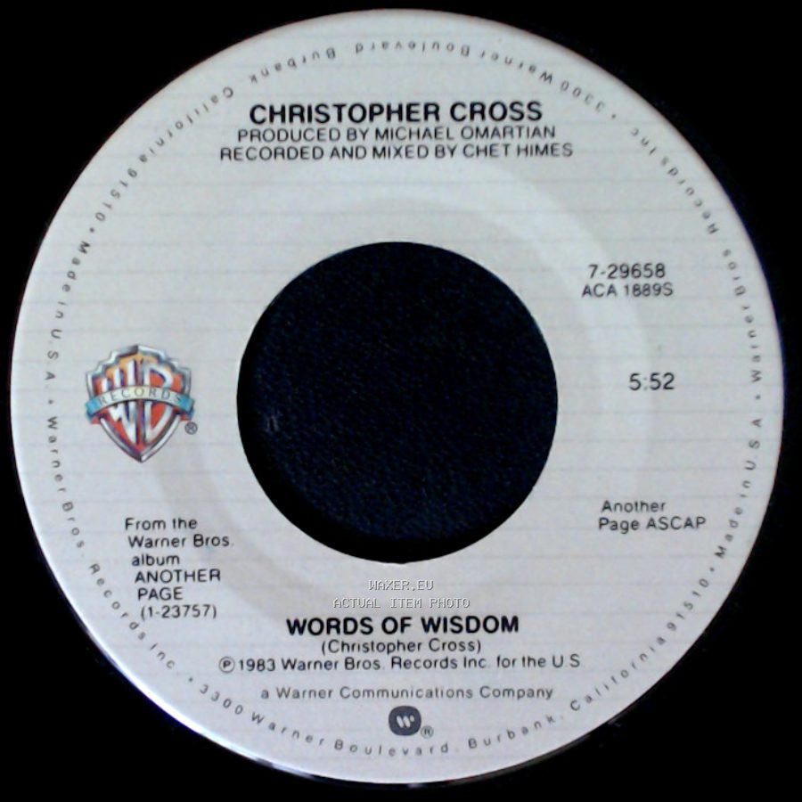 Christopher Cross - Think Of Laura / Words Of Wisdom side B