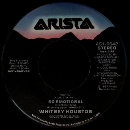 Whitney Houston - So Emotional / For The Love Of You side A