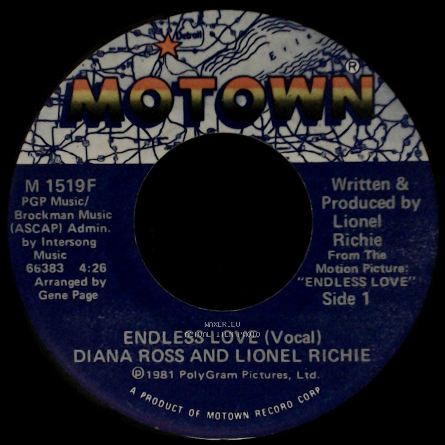 Diana Ross And Lionel Richie - Endless Love (Vocal) / Endless Love (Instrumental) side A