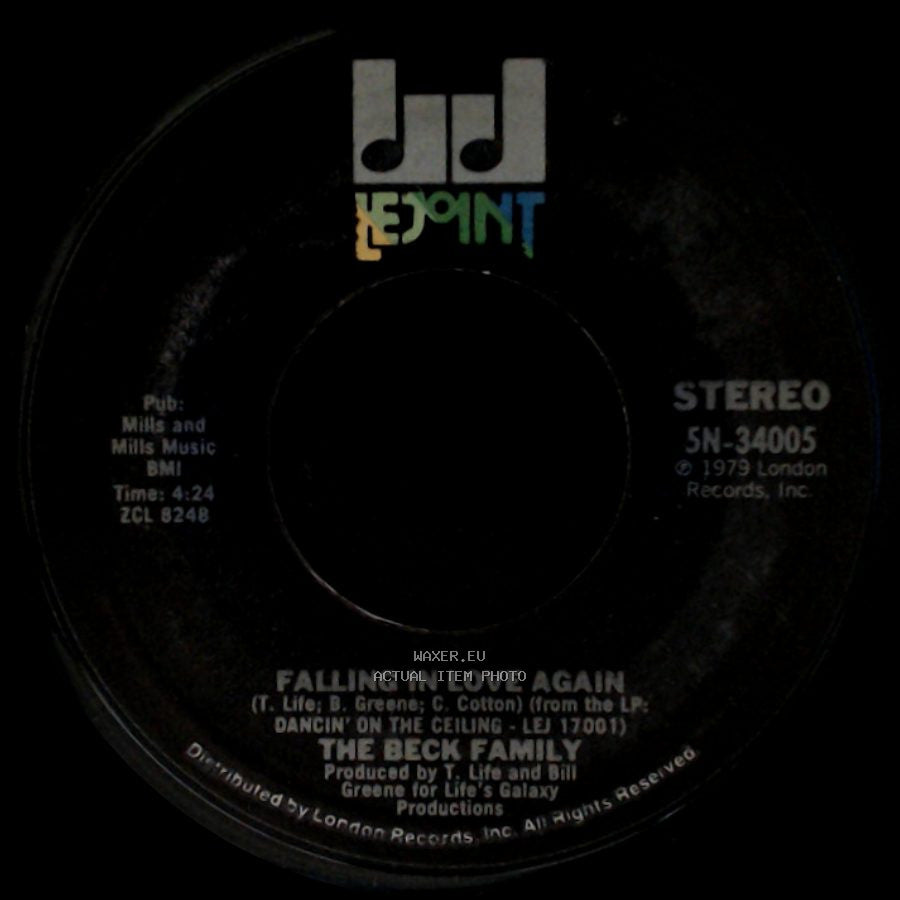 The Beck Family - Can You Feel It / Falling In Love Again side B