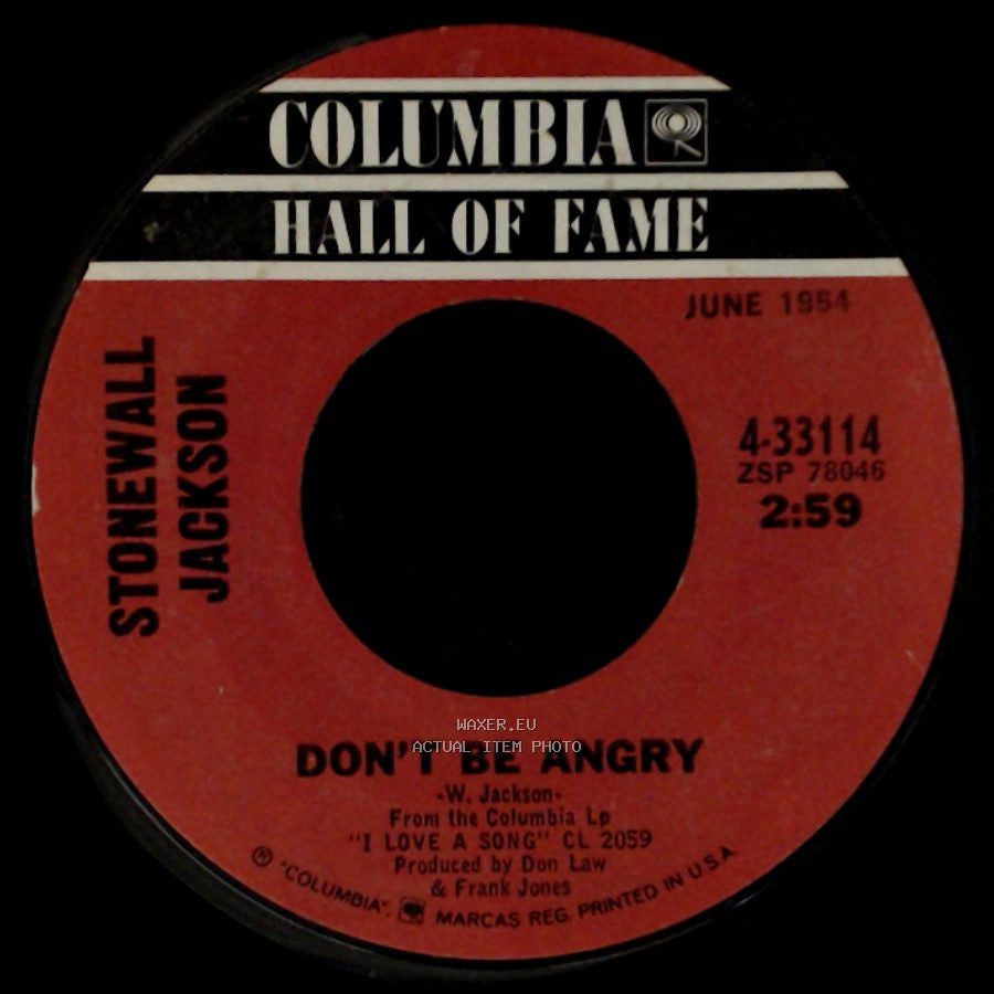 Stonewall Jackson - Don't Be Angry / Help Stamp Out Loneliness side A