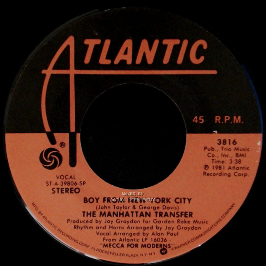 The Manhattan Transfer - Boy From New York City / (The Word Of) Confirmation side A