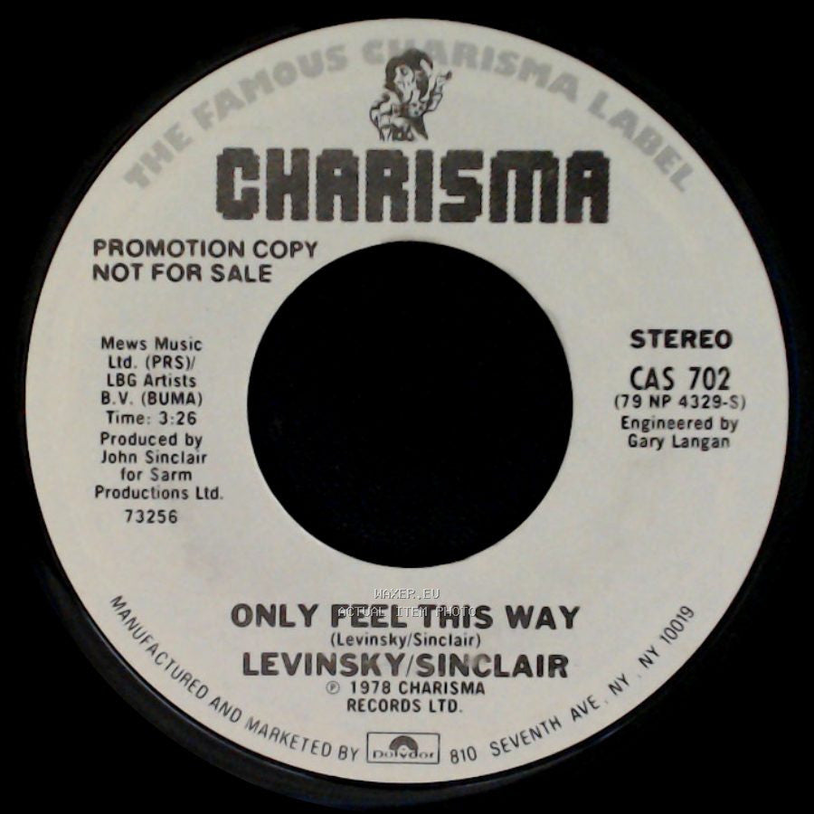 Levinsky/Sinclair - Only Feel This Way / Only Feel This Way side B