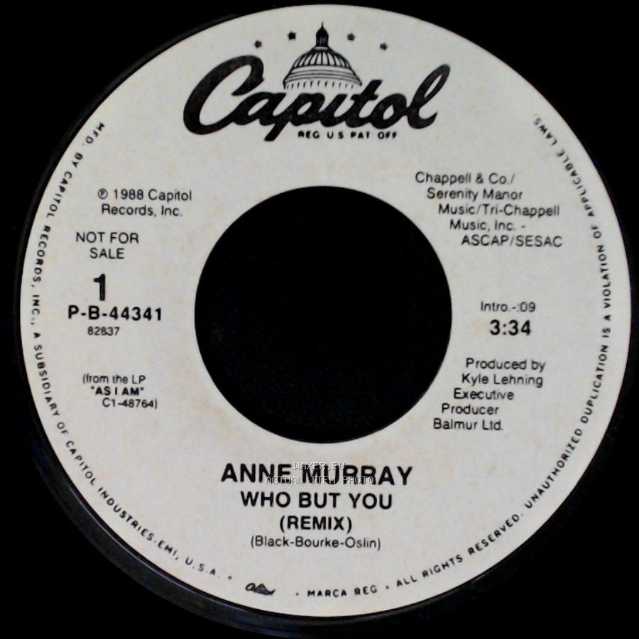 Anne Murray - Who But You (Remix) / Who But You (Remix) side B