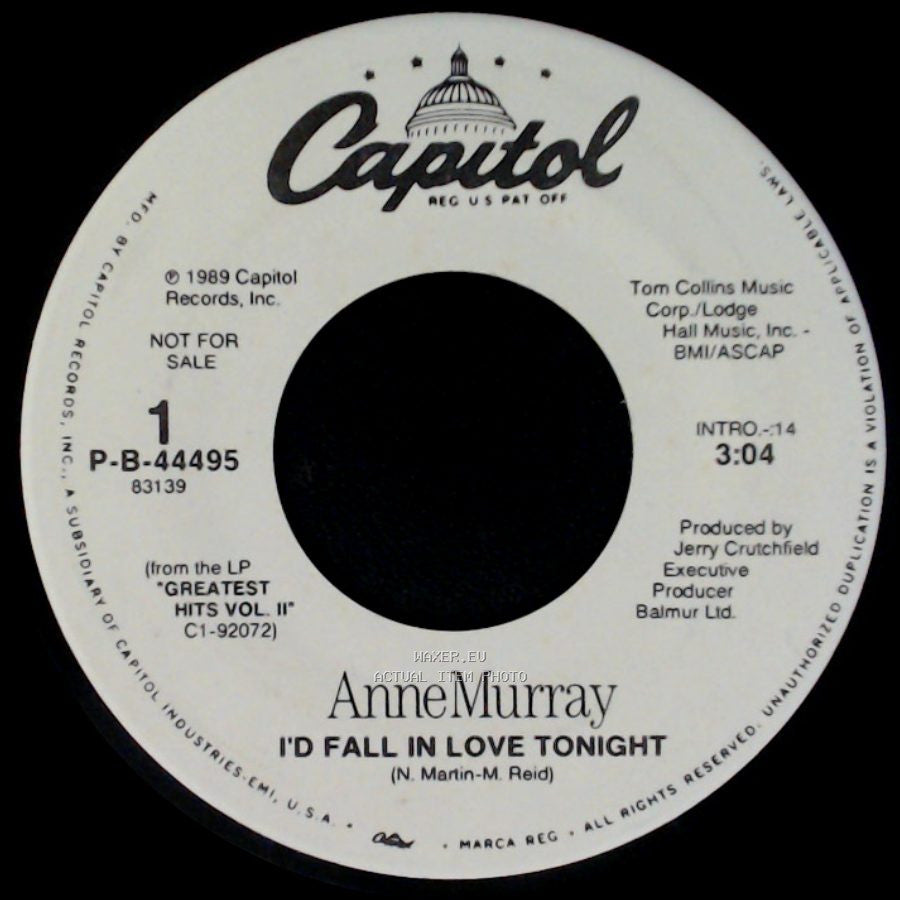 Anne Murray - I'd Fall In Love Tonight / I'd Fall In Love Tonight side B