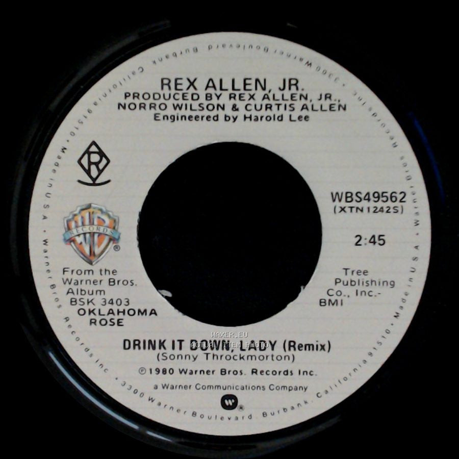 Rex Allen, Jr. - What Was Your Name? / Drink It Down, Lady (Remix) side B