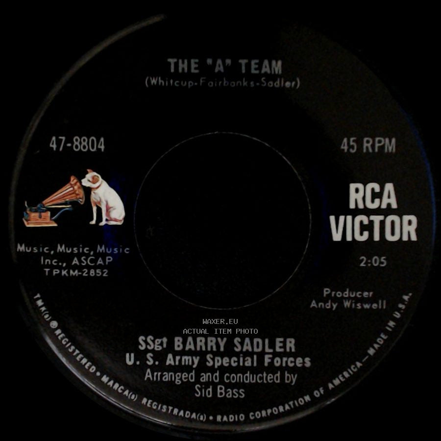 Ssgt Barry Sadler U. S. Army Special Forces - An Empty Glass / The "A" Team side B