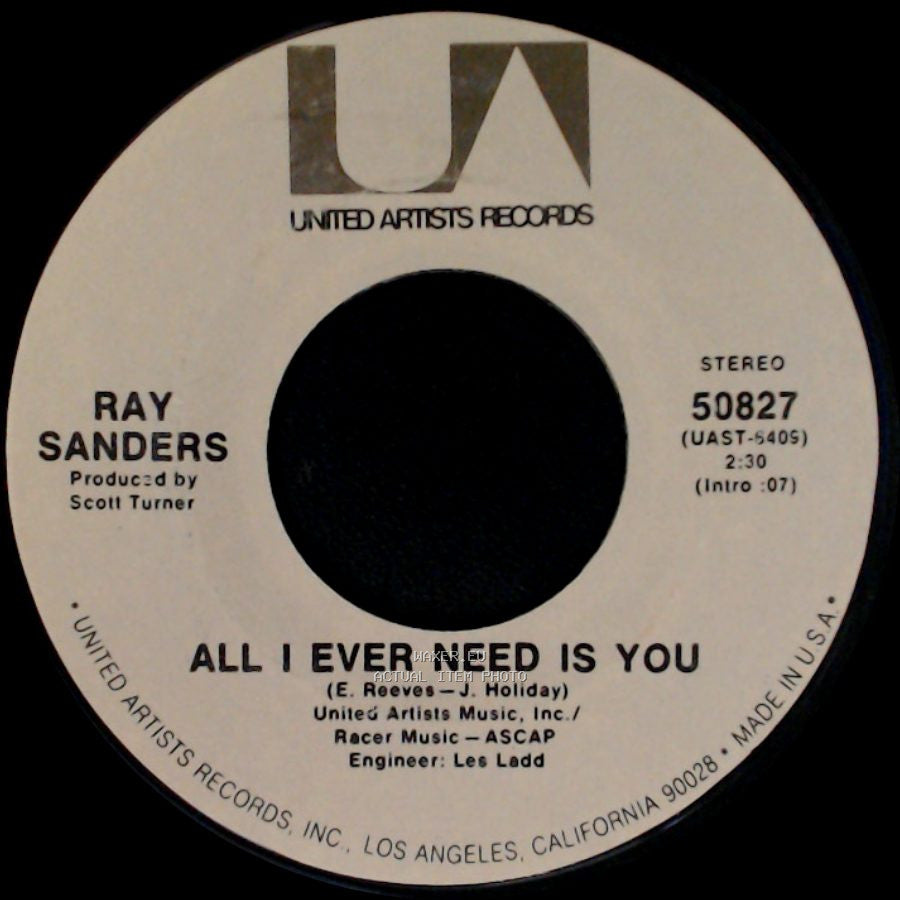 Ray Sanders - All I Ever Need Is You / Before I Met You side A
