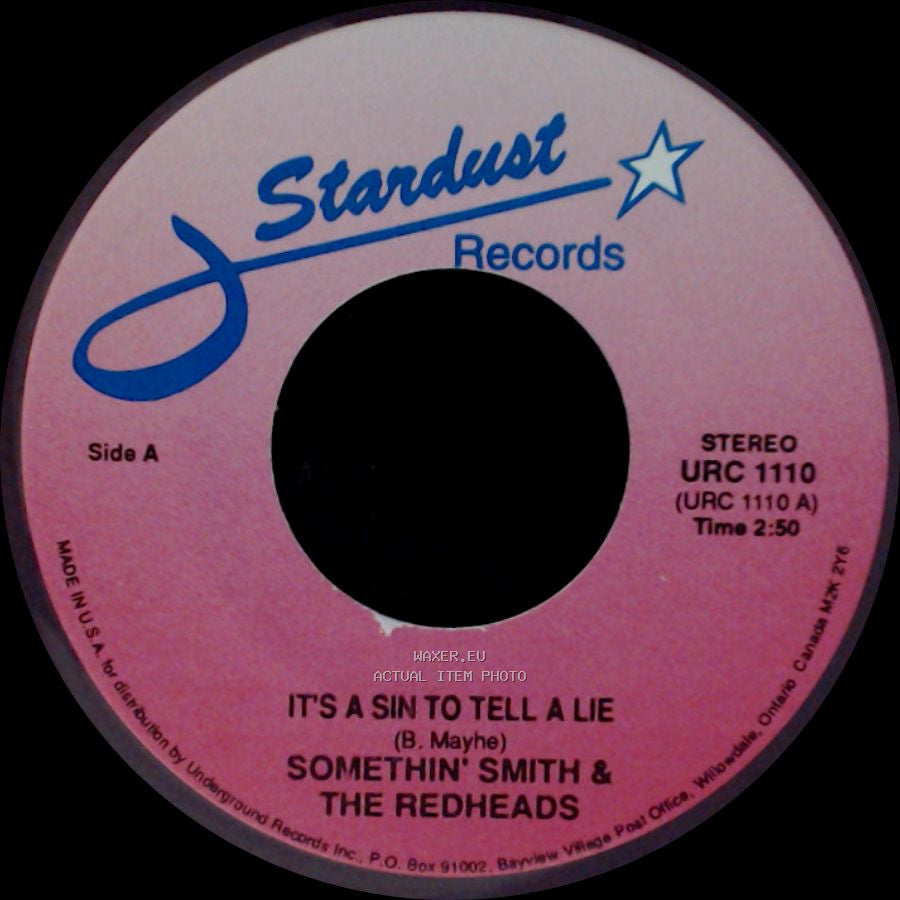 Somethin' Smith & The Redheads / Jimmy Boyd - It's A Sin To Tell A Lie / I Saw Mommy Kissing Santa Claus side A