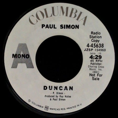 Paul Simon - Duncan / Run That Body Down side A