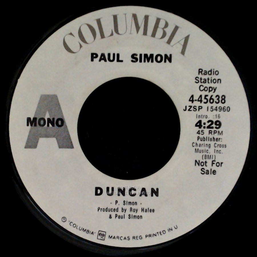 Paul Simon - Duncan / Run That Body Down side A