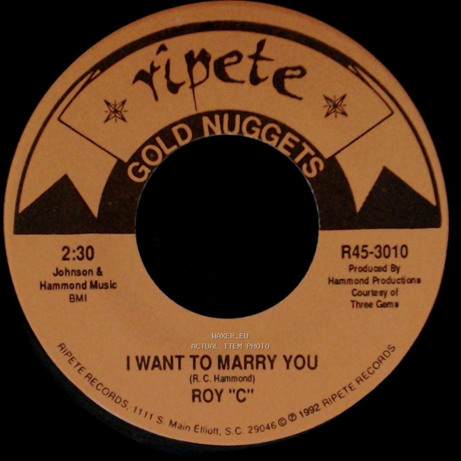 Roy "C" - After The Disco Is Over (Can We Stop By A Motel) / I Want To Marry You side B