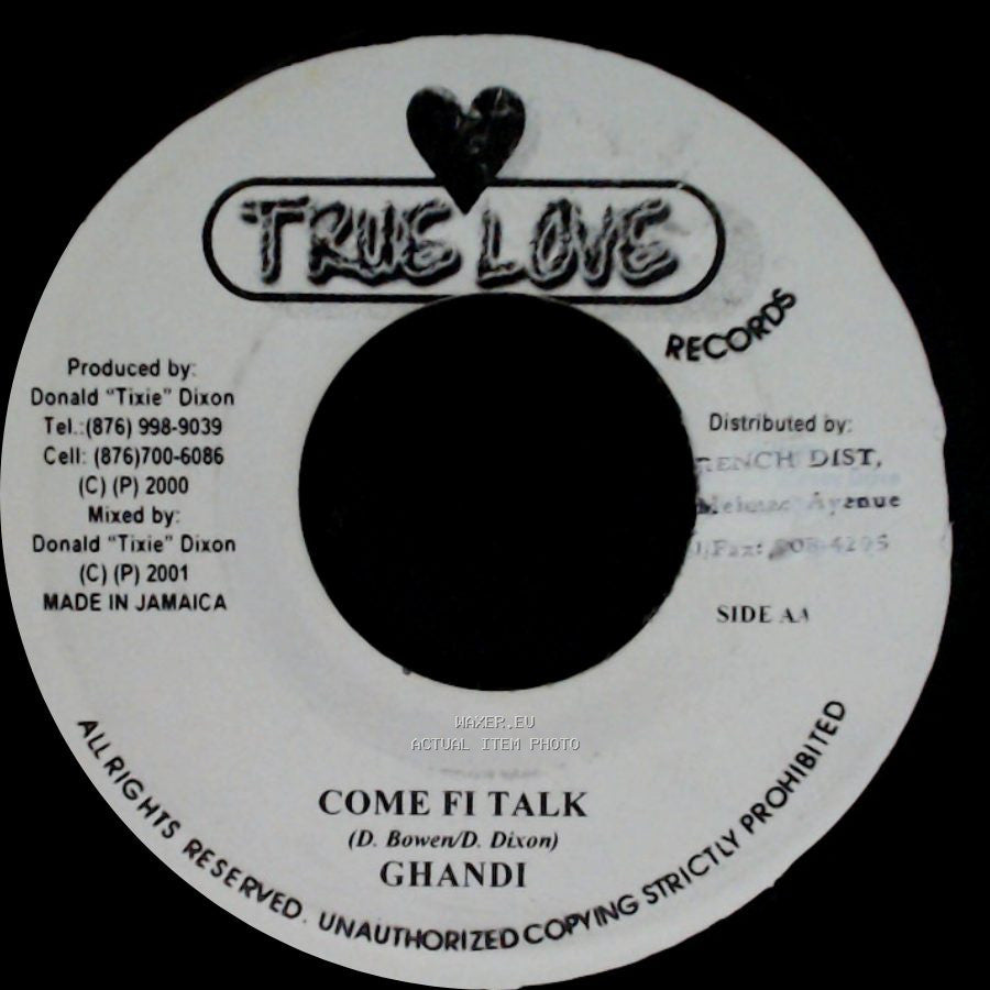 Lukie D / Ghandi - No More / Come Fi Talk side B