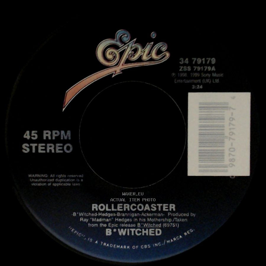 B*Witched - Rollercoaster / Together We'll Be Fine side A
