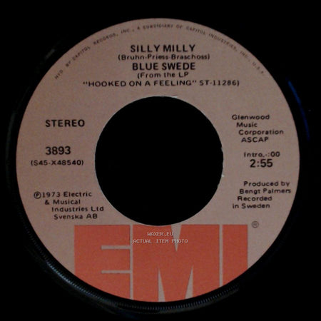 Blue Swede - Silly Milly / Lonely Sunday Afternoon side A
