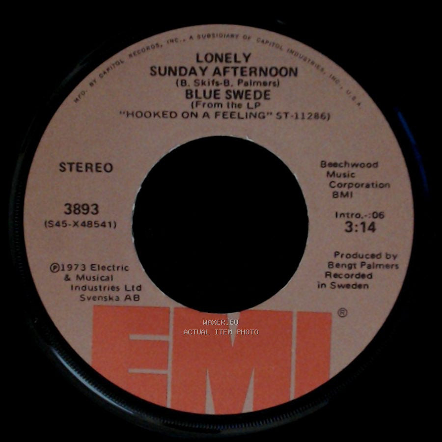 Blue Swede - Silly Milly / Lonely Sunday Afternoon side B
