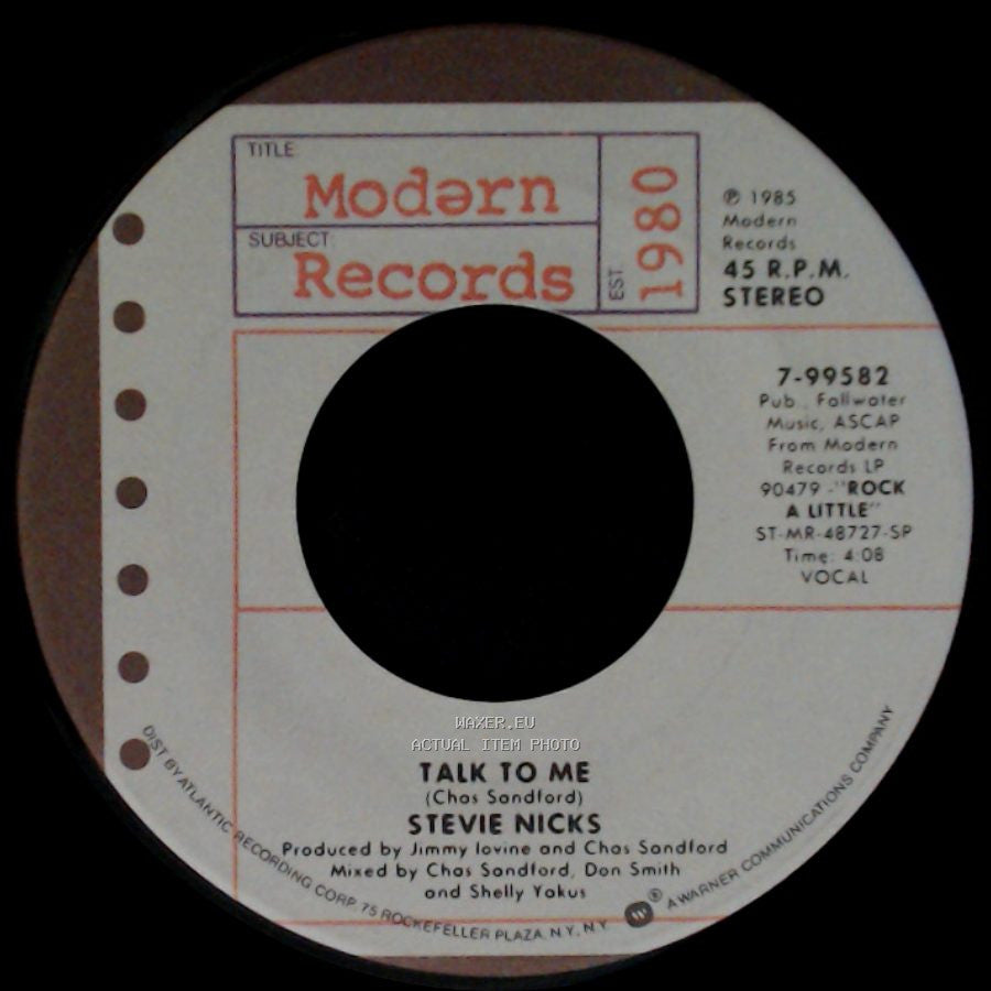 Stevie Nicks - Talk To Me / One More Big Time Rock And Roll Star side A
