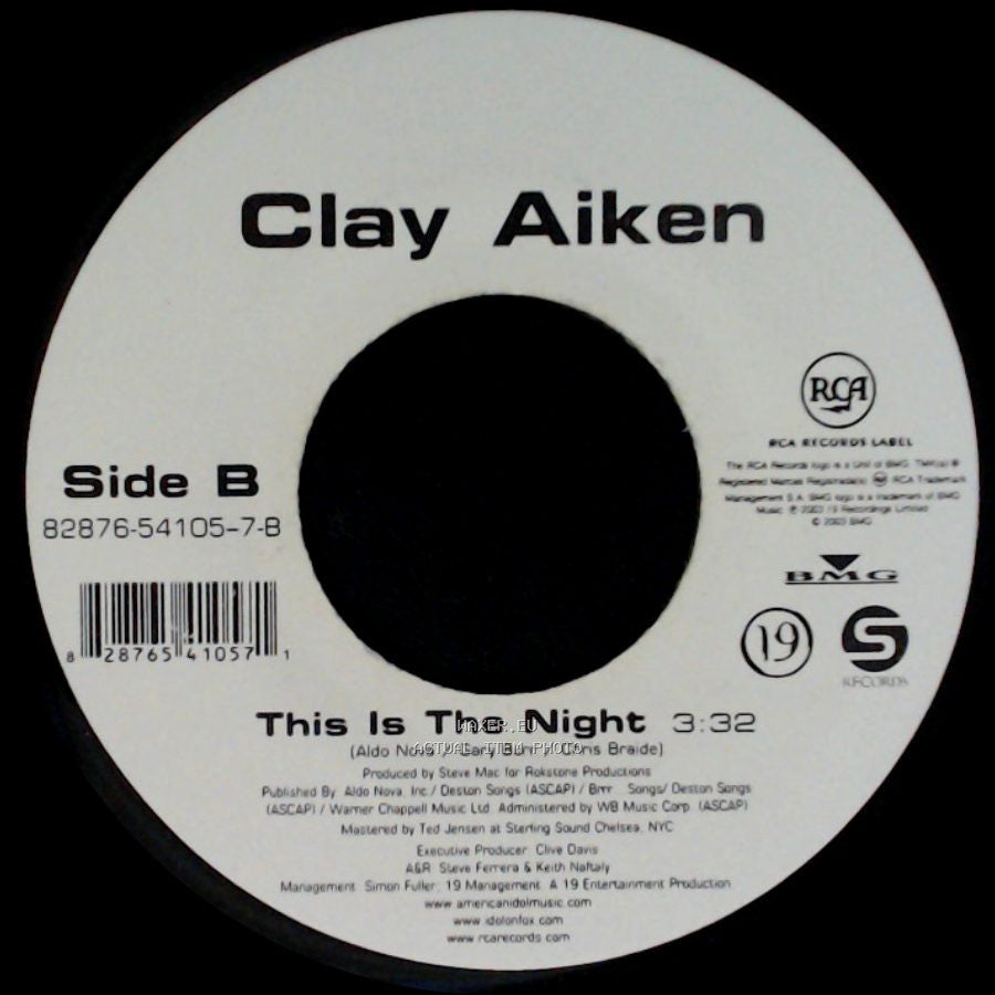 Clay Aiken - Bridge Over Troubled Water / This Is The Night side B