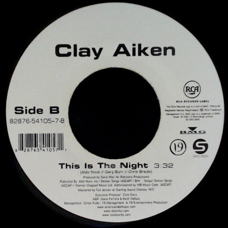 Clay Aiken - Bridge Over Troubled Water / This Is The Night side B