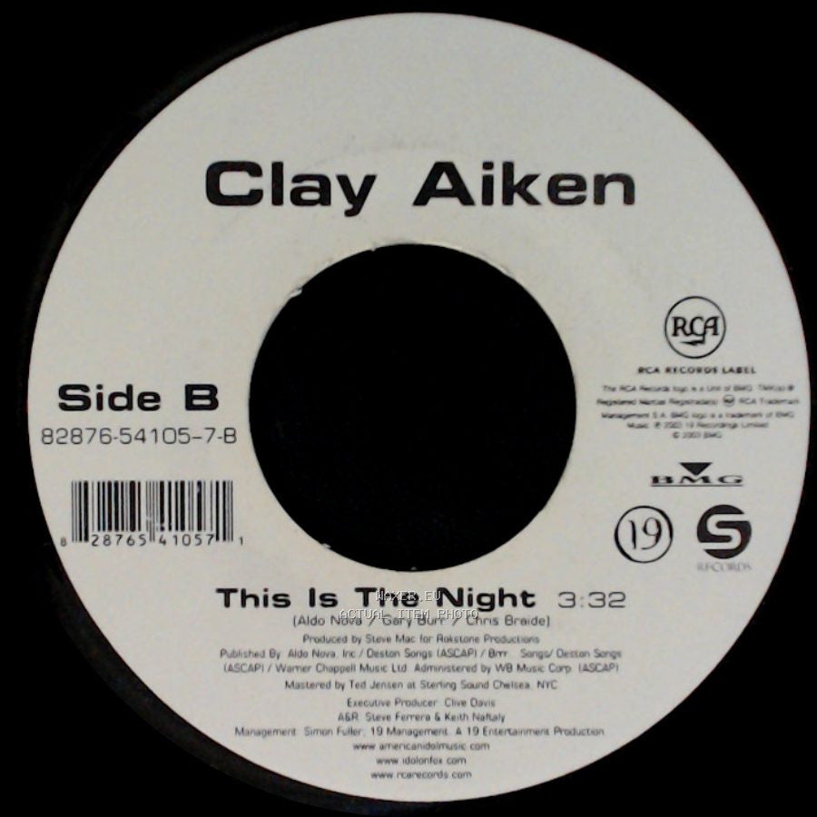 Clay Aiken - Bridge Over Troubled Water / This Is The Night side B