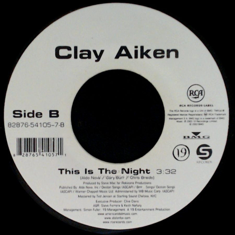 Clay Aiken - Bridge Over Troubled Water / This Is The Night side B