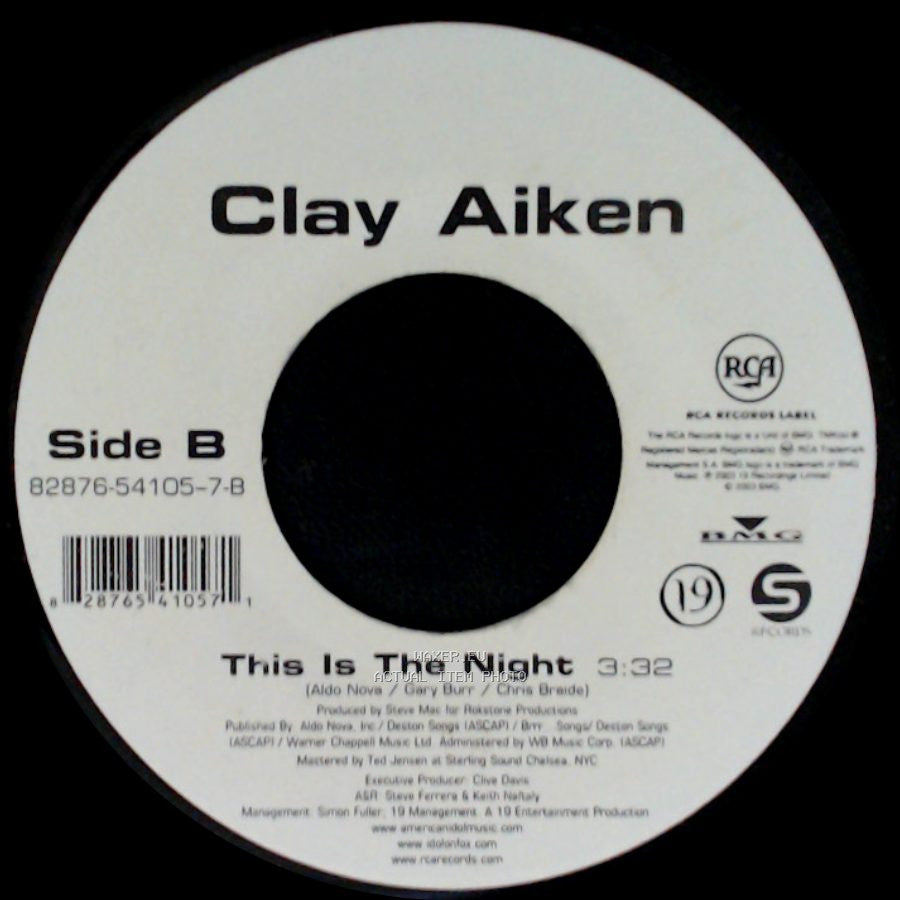 Clay Aiken - Bridge Over Troubled Water / This Is The Night side B